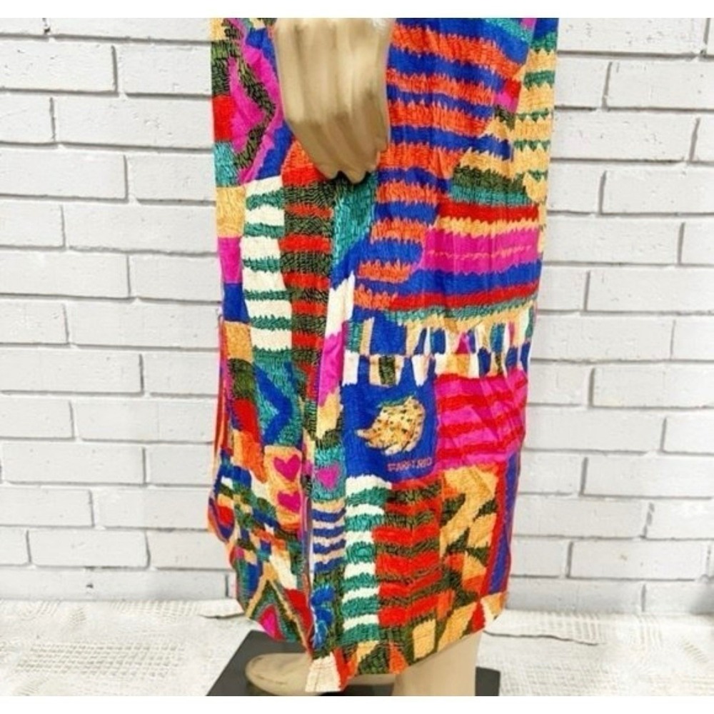 Farm Rio Mixed Patchwork Midi Dress Boho Tropical Festival Cottagecore NWT - Picture 5 of 12
